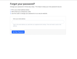 React js template and ui example password recovery form