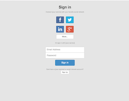 React js template and ui example Social network login with buttons