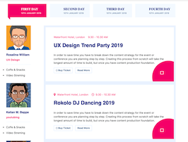 React js template and ui example Event On Trend