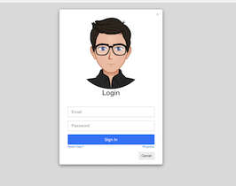 React js template and ui example Bootstrap Google Plus Style Login Form