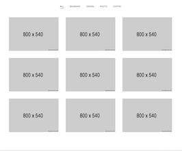 React js template and ui example portfolio grid with filter menu and isotopejs