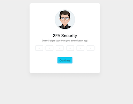 React js template and ui example 2FA Security form