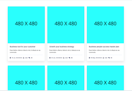 React js template and ui example blog post grid cards
