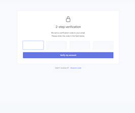 React js template and ui example 2 step verification form inside a card