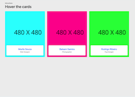 React js template and ui example team user cards image with info on hover