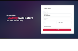 React js template and ui example real estate search header