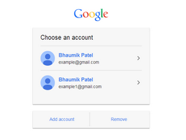 React js template and ui example Google choose an account style