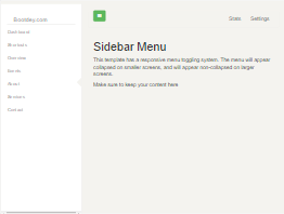 React js template and ui example Sidebar left menu