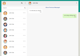 React js template and ui example Whatsapp web chat template
