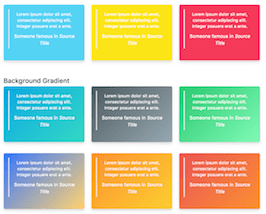 React js template and ui example Colorful cards with gradient