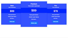 React js template and ui example bs4 promo pricing table
