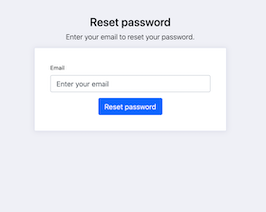 React js template and ui example bs4 reset password page