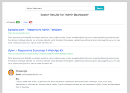 React js template and ui example bs4 Search Results With Users
